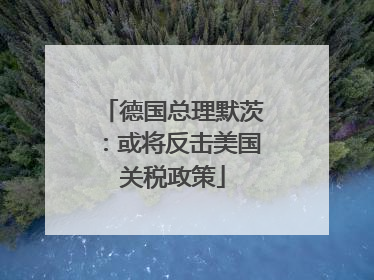 德国总理默茨：或将反击美国关税政策